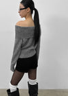 [MADE] Cuche wool off-shoulder knitwear