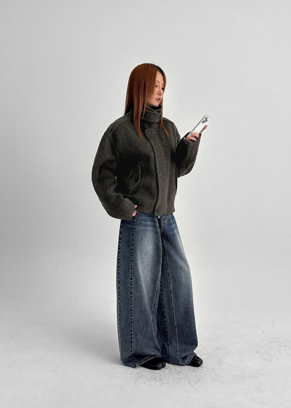 Melno Handmade Blouson Wool Jacket (70% Wool)