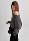 [MADE] Delty Off-shoulder Fleece Man-to-man (Set Available)