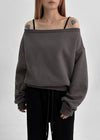 [MADE] Delty Off-shoulder Fleece Man-to-man (Set Available)