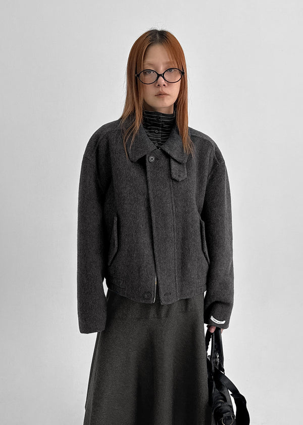 Melno Handmade Blouson Wool Jacket (70% Wool)