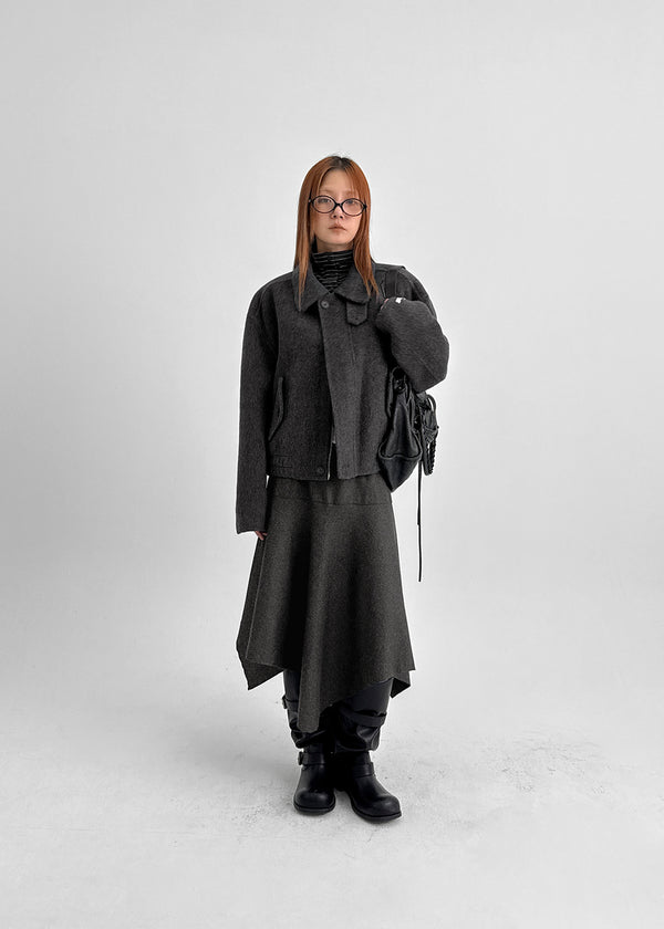 Melno Handmade Blouson Wool Jacket (70% Wool)