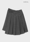 [MADE] Mokun Wool Pleated Wrap Midi Skirt (70% Wool)