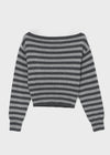 [MADE] Sanchori Angora Off-shoulder Striped Knit