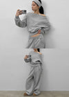 [MADE] Delty Off-shoulder Fleece Man-to-man (Set Available)