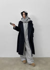 Huden Handmade Double Belt Long Coat (70% Wool)