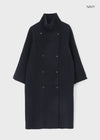 Huden Handmade Double Belt Long Coat (70% Wool)