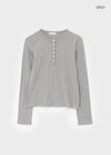 Shine Toe Henley Neck Long Sleeve T-shirt