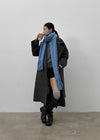 Huden Handmade Double Belt Long Coat (70% Wool)
