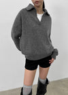 Keroro Angora Open Collar Knit (40% Wool)