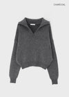 Keroro Angora Open Collar Knit (40% Wool)