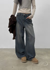 After-wash Wide Denim Pants