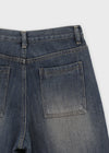 After-wash Wide Denim Pants