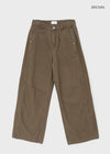 Canburn Peach Cut Wide Cotton Pants
