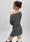 [MADE] Senroy Shirring Unbalanced Mini Dress