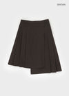 Nissen Unbalanced Pleated Midi Skirt
