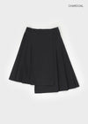 Nissen Unbalanced Pleated Midi Skirt