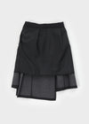 Nissen Unbalanced Pleated Midi Skirt