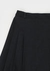 Nissen Unbalanced Pleated Midi Skirt