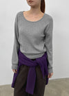 Mideun Basic U-neck Wool Knit