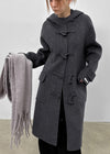 Volken Handmade Duffle Hooded Long Coat (70% Wool)