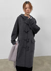 Volken Handmade Duffle Hooded Long Coat (70% Wool)