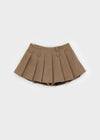 Daggle Pleated Corduroy Mini Skirt Pants (belt Set)