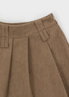 Daggle Pleated Corduroy Mini Skirt Pants (belt Set)