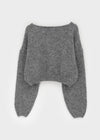 Rapten Crop Loose Fit Wool Knit Cardigan