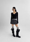 Kmrut Wool Mini Skirt Pants (belt Set)
