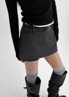 Kmrut Wool Mini Skirt Pants (belt Set)