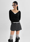 Kmrut Wool Mini Skirt Pants (belt Set)