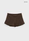 Kurop Wool Pleated Mini Skirt Pants