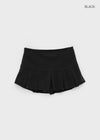 Kurop Wool Pleated Mini Skirt Pants