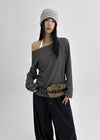 Moonton Boat Neck Loose Fit Knit