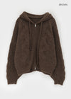 Muinet Overfit Twisted Wool Knit Hooded Zip-up