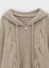 Muinet Overfit Twisted Wool Knit Hooded Zip-up