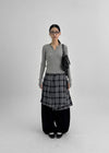 Myron Wool Midi Check Wrap Skirt