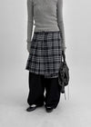 Myron Wool Midi Check Wrap Skirt