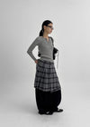Myron Wool Midi Check Wrap Skirt