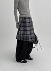 Myron Wool Midi Check Wrap Skirt