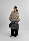 Myron Wool Midi Check Wrap Skirt