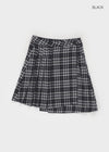 Myron Wool Midi Check Wrap Skirt