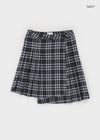 Myron Wool Midi Check Wrap Skirt