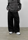 (UNISEX) Curlim Double-Sided Fleece Balloon Wide Banding Pants