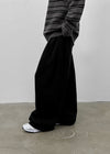 (UNISEX) Curlim Double-Sided Fleece Balloon Wide Banding Pants