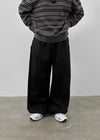 (UNISEX) Curlim Double-Sided Fleece Balloon Wide Banding Pants