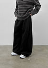 (UNISEX) Curlim Double-Sided Fleece Balloon Wide Banding Pants