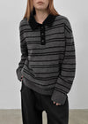 [MADE] Tokun Stripe Wool Collar Knit