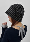 Ato Stripe Fringe Turban Beanie
